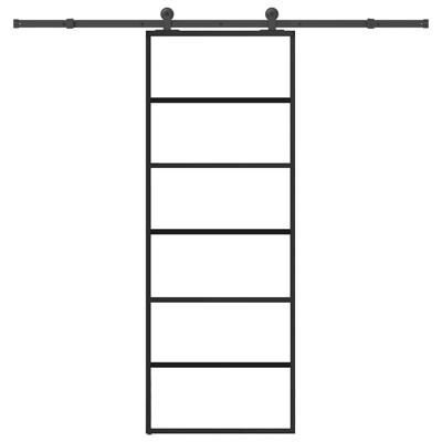 VidaXL Schuifdeur met beslag 76x205 cm esg-glas en aluminium VidaXL Schuifdeur met beslag 76x205 cm esg-glas en aluminium