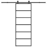 VidaXL Schuifdeur met beslag 76x205 cm esg-glas en aluminium - thumbnail