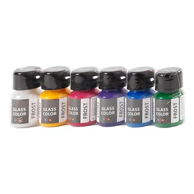 Creativ Company Glass color frost, diverse kleuren, 6x30 ml/ 1 doos Creativ Company Glass color frost, diverse kleuren, 6x30 ml/ 1 doos