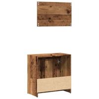 2-delige Badkamermeubelset bewerkt hout oud houtkleurig - thumbnail