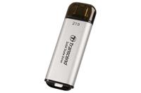 Transcend ts2tesd300s esd300s external ssd, 2 tb, usb type-c, 10gbps, 1050/ 950 mb/s, silver - thumbnail