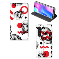 Mobiel BookCase Xiaomi Mi Note 10 Lite Skull Red - thumbnail