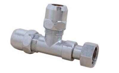 Kirchhoff Messing knelkoppeling T-stuk, chroom, 3/8"IT x 10 mm x 10 mm - 986274417