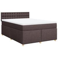 Boxspring met matras stof donkerbruin 140x200 cm - thumbnail