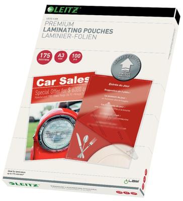 Leitz UDT lamineerhoes ft A3, 350 micron (2 x 175 micron), pak van 100 stuks Leitz UDT lamineerhoes ft A3, 350 micron (2 x 175 micron), pak van 100 stuks