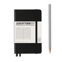 Leuchtturm Black, Pocket (A6), 187 p., ruled - thumbnail