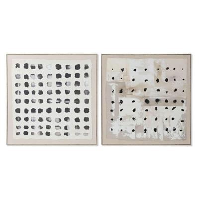 Schilderij Home ESPRIT Zwart Beige Jute polyestyreen Abstract Modern 102 x 3,2 x 102 cm (2 Stuks) Schilderij Home ESPRIT Zwart Beige Jute polyestyreen Abstract Modern 102 x 3,2 x 102 cm (2 Stuks)