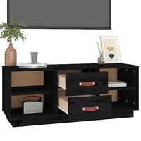 Tv-meubel 100x34x40 cm massief grenenhout zwart - thumbnail