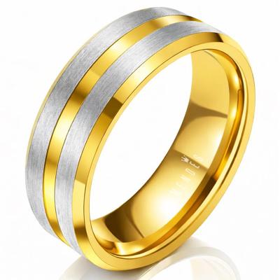Heren ring Wolfraam Verguld Zilver Goud 8mm-20mm