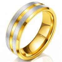 Heren ring Wolfraam Verguld Zilver Goud 8mm-20mm - thumbnail