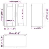 Keukenbovenkast met glazen deur Lucca bewerkt hout sonoma eikenkleur - thumbnail