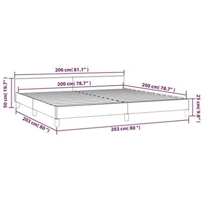 Bedframe met hoofdeinde zonder matras 200x200 cm wit