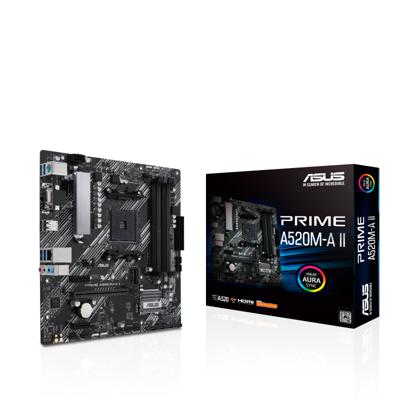 PRIME A520M-A II - Moederbord - micro ATX - Socket AM4 - AMD A520 chipset - USB 3.2 Gen 1 - Gigabit LAN PRIME A520M-A II - Moederbord - micro ATX - Socket AM4 - AMD A520 chipset - USB 3.2 Gen 1 - Gigabit LAN