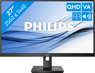 Philips Monitore 275S9JML/00 LED-monitor Energielabel F (A - G) 68.6 cm (27 inch) 2560 x 1440 Pixel 16:9 4 ms HDMI, DisplayPort, Audio-Line-out, USB-A 3.2 Gen