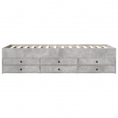 Slaapbank met lades zonder matras 90x190 cm betongrijs