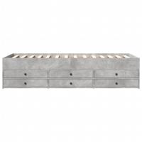 Slaapbank met lades zonder matras 90x190 cm betongrijs - thumbnail