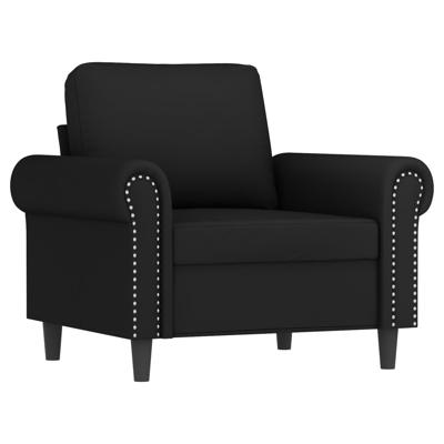 3-delige Loungeset met kussens fluweel zwart - thumbnail