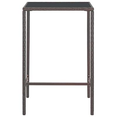 3-delige Tuinbarset met kussens poly rattan bruin