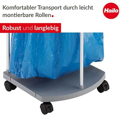 Hailo 0912-210 Recyclingzakhouder 120 l Aluminium (b x h x d) 43 x 97 x 450 cm Grijs Verrijdbaar 1 stuk(s)