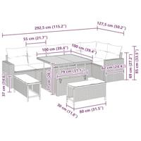 Tuinbankenset 9 pcs Zwart poly rattan - thumbnail