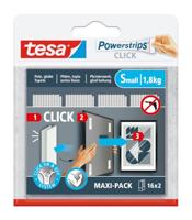 tesa Powerstrips CLICK Small 16x 2 stuks (l x b) 60 mm x 20 mm Inhoud: 16 paar - thumbnail