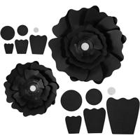 Creativ Company Papieren bloemen, d 15+25 cm, 230 gr, zwart, 2 stuk/ 1 doos - thumbnail