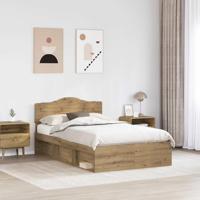Bedframe Ambachtelijk eiken 120 x 190 cm Massief grenenhout - thumbnail