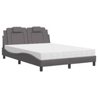 Bed met matras kunstleer grijs 160x200 cm - thumbnail