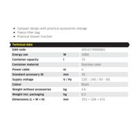 Kärcher V-15/4/18 15 l Trommelstofzuiger Droog 1000 W Stofzak - thumbnail