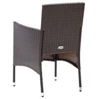 3-delige Tuinset poly rattan en gehard glas bruin - thumbnail