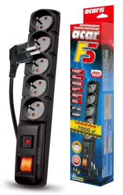 ACAR F5 Zwart 5 AC-uitgang(en) 230 V 1,5 m