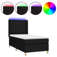 Boxspring met matras en LED stof zwart 90x190 cm - thumbnail