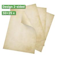 Sigel DP983 Vintage Motiefpapier Set DIN A4 90 g/m² Beige 75 vellen - thumbnail