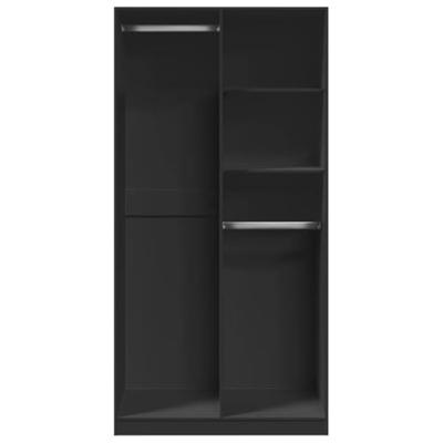 Kledingkast 100x50x200 cm bewerkt hout zwart