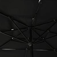 Parasol 3-laags met aluminium paal 2,5x2,5 m zwart - thumbnail