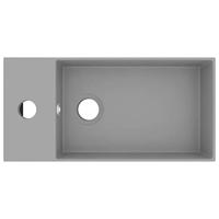 Wastafel met overloop keramiek lichtgrijs - thumbnail