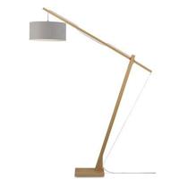 GOOD&MOJO Vloerlamp 'Montblanc' Bamboe en Eco linnen, 207cm, kleur Lichtgrijs - thumbnail