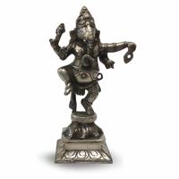 Dansende Ganesha Zilverkleurig (25 cm) - thumbnail