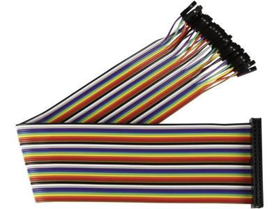 Joy-it RB-CB2-030 Jumperkabel Raspberry Pi® [40x Draadbrug-bus - 40x Draadbrug-bus] 30.00 cm Bont Incl. pins