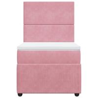 Boxspring met matras fluweel roze 90x190 cm - thumbnail