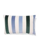 HEMA Kussenhoes 50x30cm velours strepen blauw (blauw) - thumbnail