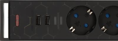 Brennenstuhl Gaming stekkerdoos GSL 05 met 2 USB-laadfuncties 5-voudig 1,5m H05VV-F3G1.5 - 1153560100