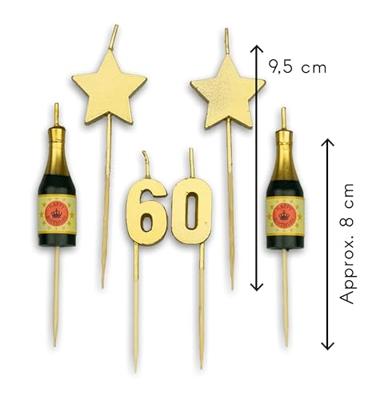 Taartkaarsjes Set 60 Jaar (6st)