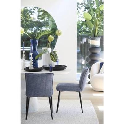 Light & Living Vadeni eetkamerstoel - blauw-wit+zwart