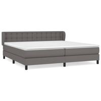 Boxspring met matras kunstleer grijs 200x200 cm - thumbnail