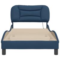 Bedframe met LED zonder matras "Hvar" 90x190 cm stof blauw - thumbnail