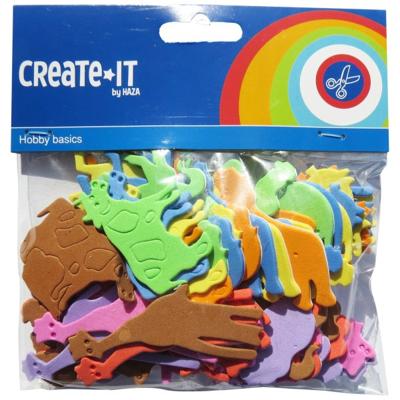 Haza Witbaard Foamstickers dieren, 64st.
