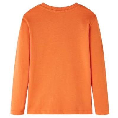 Kindershirt met lange mouwen vliegtuigprint 104 donkeroranje - thumbnail