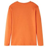 Kindershirt met lange mouwen vliegtuigprint 104 donkeroranje - thumbnail