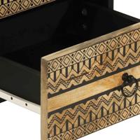 Nachtkastjes 2 st 40x33,5x46 cm massief ruw mangohout zwart - thumbnail